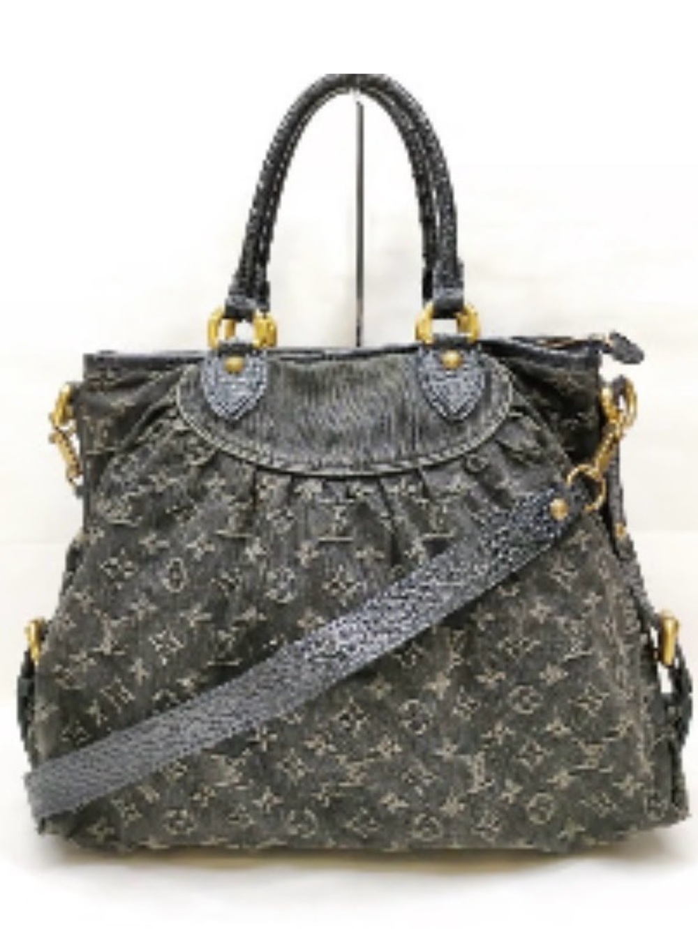 Louis Vuitton Neo Cabbie GM Denim Monogram Black Gray EXCELLENT RARE CONDITION!